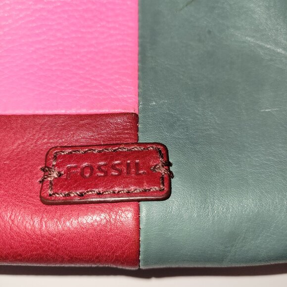 Fossil Emma Burgundy/Multi Colored Square Crossbody Bag One Size - Picture 8 of 11